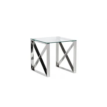 Столик журнальный квадратный с прозрачным стеклом (цвет хром) 47ED-ET008 Столик журнальный квадратный с прозрачным стеклом (цвет хром) 47ED-ET008