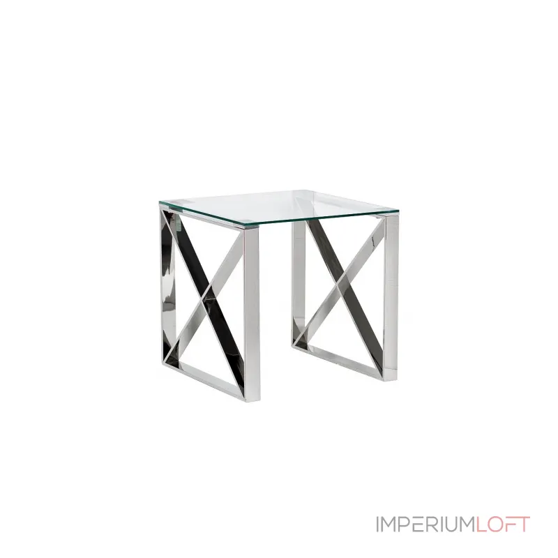 Столик журнальный квадратный с прозрачным стеклом (цвет хром) 47ED-ET008 от ImperiumLoft Столик журнальный квадратный с прозрачным стеклом (цвет хром) 47ED-ET008 от ImperiumLoft