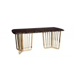 Стол обеденный коричневый (искусственный мрамор) 33FS-DT1800-PG от ImperiumLoft