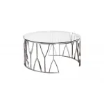 Стол журнальный с прозрачным стеклом (хром) 13RXCT3104-SILVER от ImperiumLoft