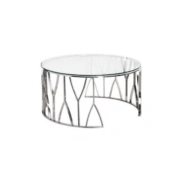 Стол журнальный с прозрачным стеклом (хром) 13RXCT3104-SILVER