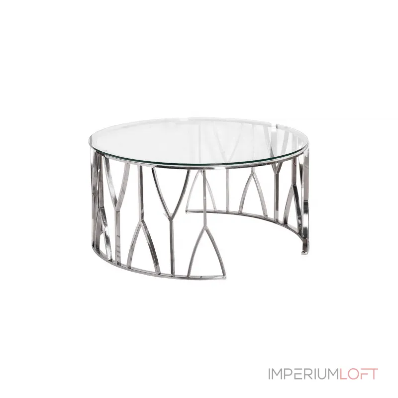Стол журнальный с прозрачным стеклом (хром) 13RXCT3104-SILVER от ImperiumLoft Стол журнальный с прозрачным стеклом (хром) 13RXCT3104-SILVER от ImperiumLoft