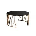 Стол журнальный с черным стеклом (золото) 13RXCT3104-GOLD от ImperiumLoft
