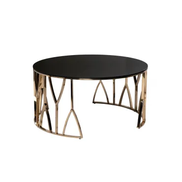 Стол журнальный с черным стеклом (золото) 13RXCT3104-GOLD