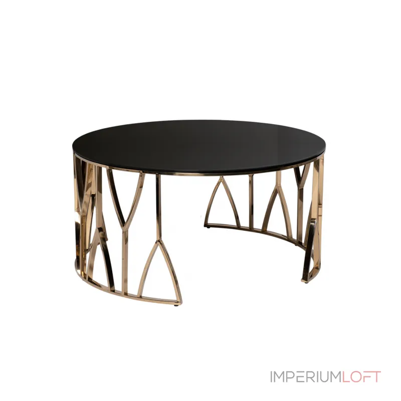 Стол журнальный с черным стеклом (золото) 13RXCT3104-GOLD от ImperiumLoft Стол журнальный с черным стеклом (золото) 13RXCT3104-GOLD от ImperiumLoft