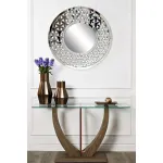 Консоль со стеклом бежевая 30B-791-2 от ImperiumLoft