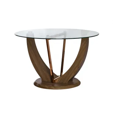 Стол обеденный со стеклом круглый 30F-908