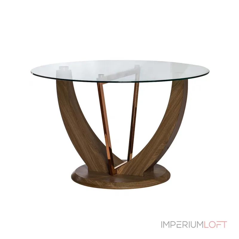 Стол обеденный со стеклом круглый 30F-908 от ImperiumLoft Стол обеденный со стеклом круглый 30F-908 от ImperiumLoft
