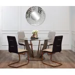 Стол обеденный со стеклом круглый 30F-908 от ImperiumLoft