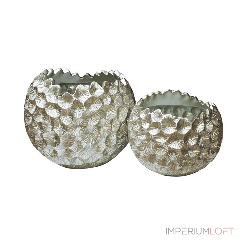 Кашпо серебряное ZS-C1032-18 от ImperiumLoft Кашпо серебряное ZS-C1032-18 от ImperiumLoft