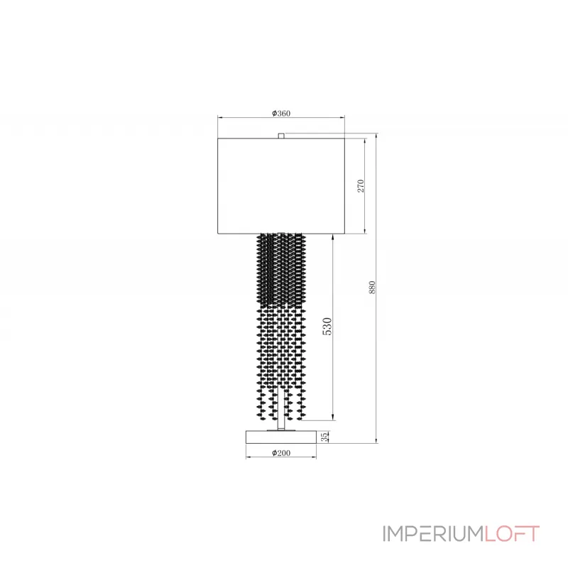 Лампа настольная с кристаллами (белый плафон) K2KR0700T-1 от ImperiumLoft Лампа настольная с кристаллами (белый плафон) K2KR0700T-1 от ImperiumLoft