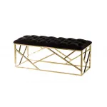 Банкетка черная велюровая GY-BEN7835GOLD-BL от ImperiumLoft