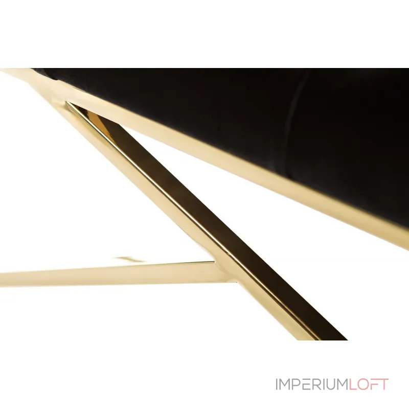 Банкетка черная велюровая GY-BEN7835GOLD-BL от ImperiumLoft