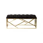 Банкетка черная велюровая GY-BEN7835GOLD-BL от ImperiumLoft
