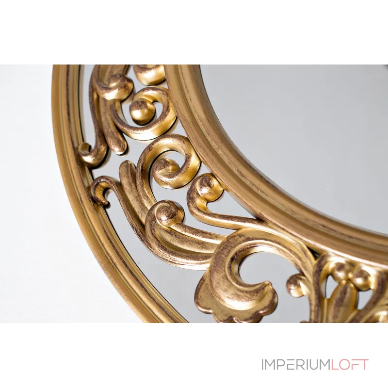 Зеркало круглое в золотой раме M329 от ImperiumLoft