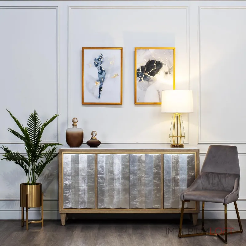 Кашпо металлическое на подставке (золото) 13RXFP3105M-GOLD от ImperiumLoft