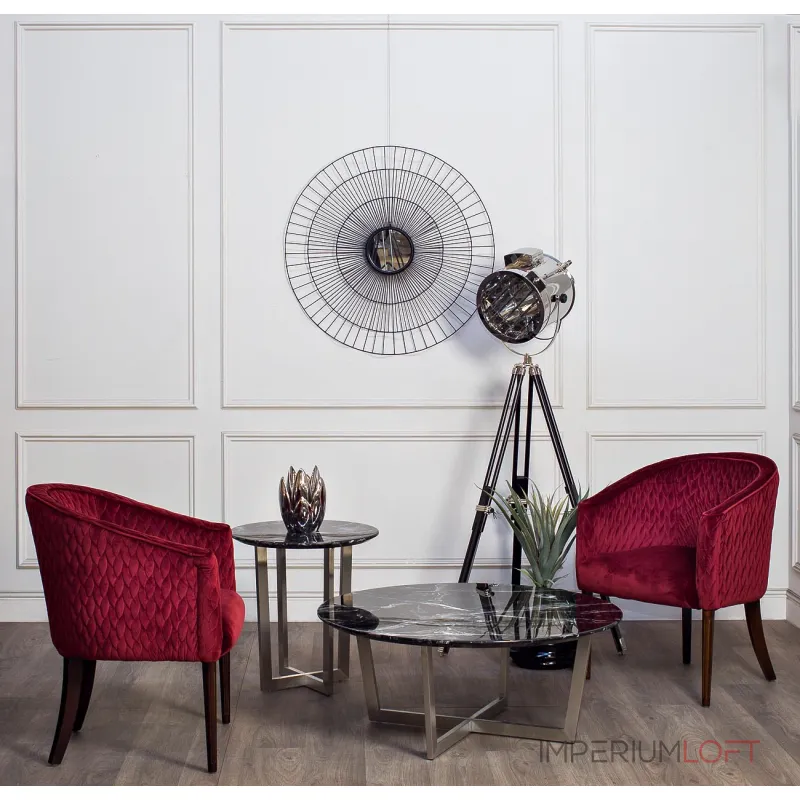 Столик журнальный черный (искусственный мрамор) 33FS-ET2029-BS от ImperiumLoft