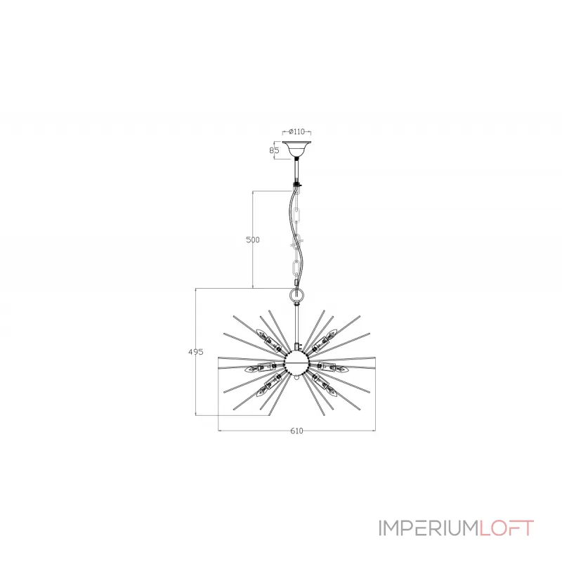 Подвесная люстра 20MD3349-12 Подвесная люстра 20MD3349-12
