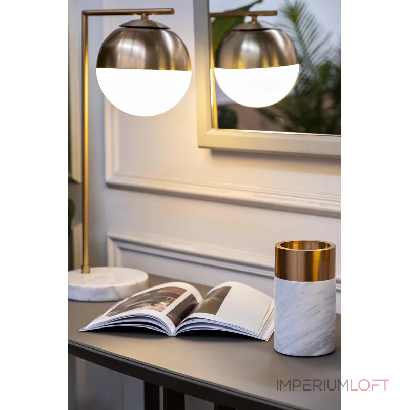 Ваза мраморная с металлическим кантом 55RD2828S от ImperiumLoft