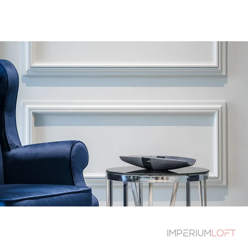 Блюдо керамическое черное с серебром 18H7001-2 от ImperiumLoft