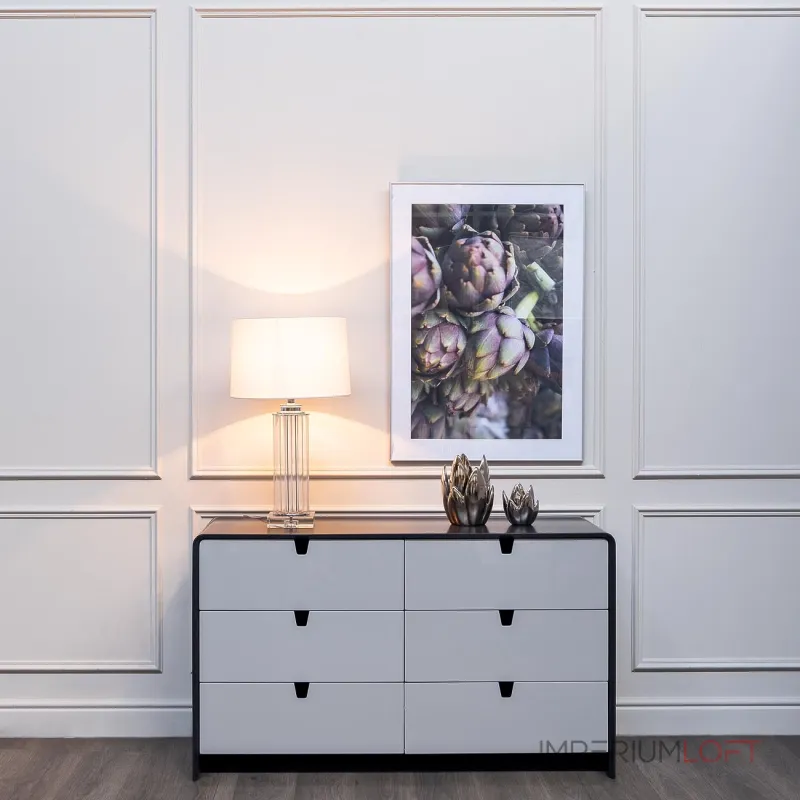 Лампа настольная стеклянная (светло-серый абажур) 22-87529 от ImperiumLoft