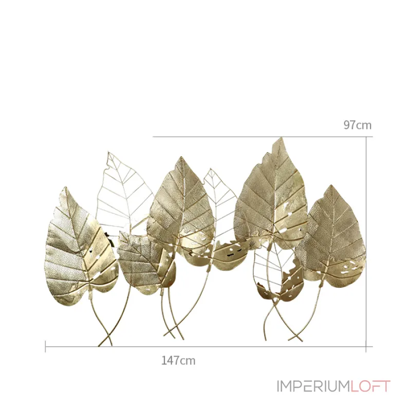 Дизайнерский настенный декор листья LaLume-KKK00158 от ImperiumLoft