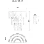 Бра со стеклянными кристаллами прямоугольно формы 62GDG-B212 от ImperiumLoft