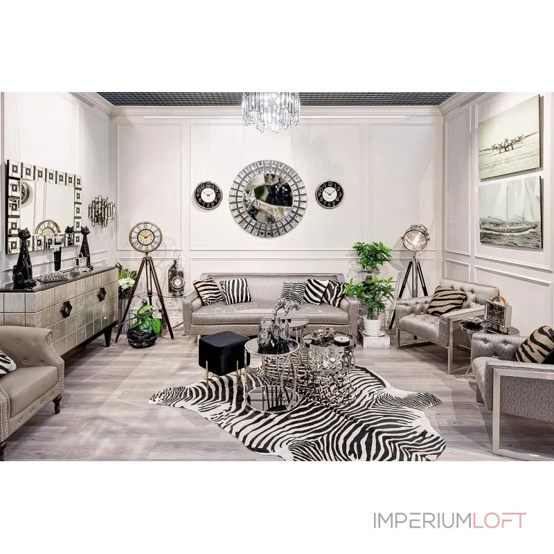 Круглый журнальный столик серебряный 13RXET8011-SILVER от ImperiumLoft