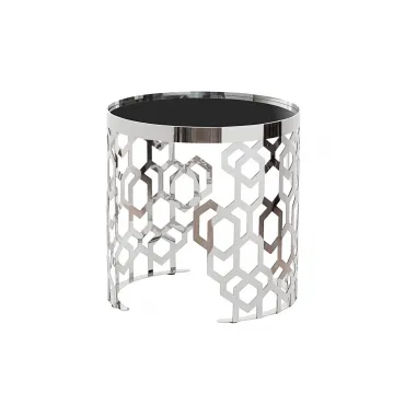 Круглый журнальный столик серебряный 13RXET8011-SILVER