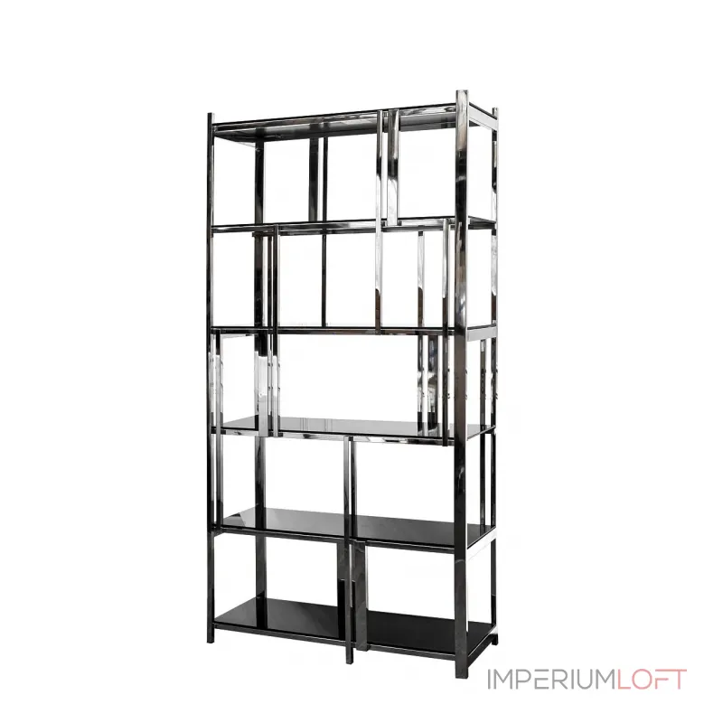 Стеллаж с черным стеклом 13RXSH3052-SILVER от ImperiumLoft