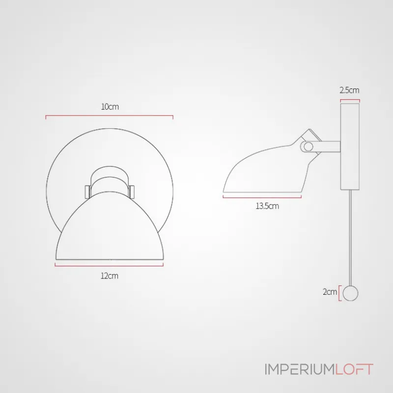 Настенное бра ONDER Black Switch от ImperiumLoft
