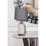 Лампа настольная из белого стекла (серый абажур) 22-87755 от ImperiumLoft