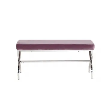 Банкетка велюровая дымчато-сиреневая 47ED-BEN006-LL