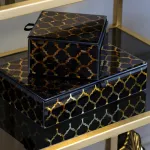 Шкатулка стеклянная золотистая KFJ314 от ImperiumLoft