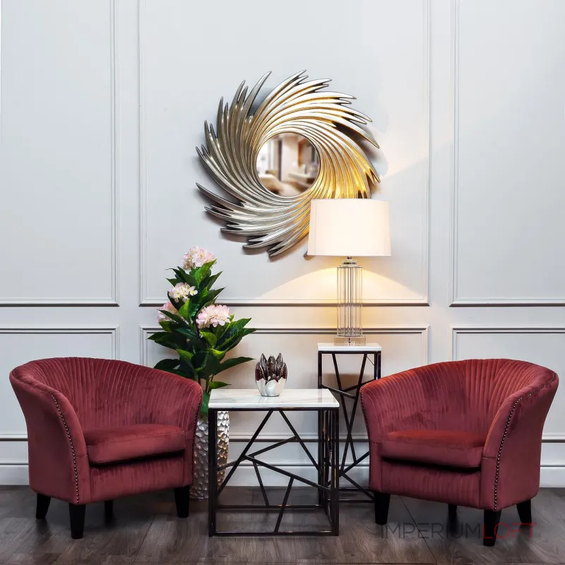 Столик журнальный высокий из мрамора 47ED-FS015BLSM от ImperiumLoft