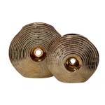 Ваза керамическая декоративная (золотая) 18H2512M-4 от ImperiumLoft