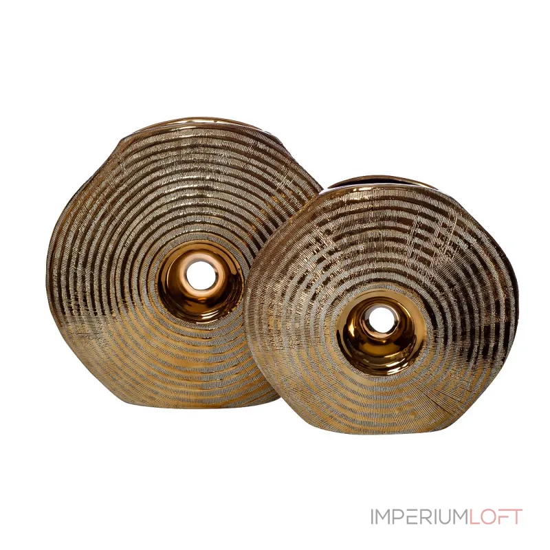 Ваза керамическая декоративная (золотая) 18H2512M-4 от ImperiumLoft