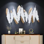 Дизайнерский настенный декор перья LaLume-KKK00358 от ImperiumLoft