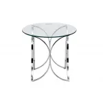 Журнальный столик GY-ET7747 D60 см, прозрачное стекло/хром от ImperiumLoft