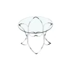 Журнальный столик GY-ET7747 D60 см, прозрачное стекло/хром от ImperiumLoft