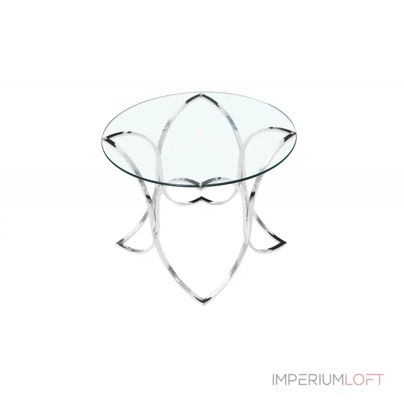 Журнальный столик GY-ET7747 D60 см, прозрачное стекло/хром от ImperiumLoft Журнальный столик GY-ET7747 D60 см, прозрачное стекло/хром от ImperiumLoft