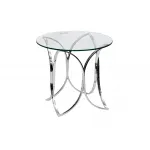 Журнальный столик GY-ET7747 D60 см, прозрачное стекло/хром от ImperiumLoft