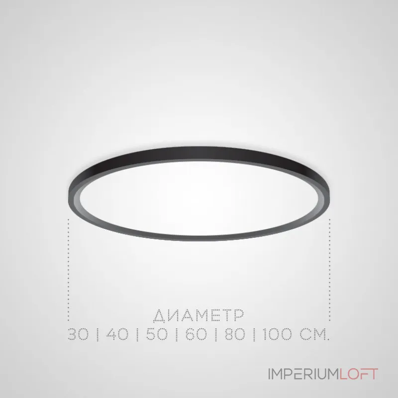 Потолочный светильник EXTRASLIM D50 Black от ImperiumLoft