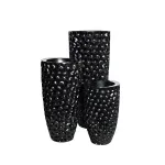 Кашпо жемчужно-черное ZS-C785BL-19 от ImperiumLoft
