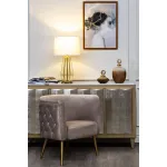 Лампа настольная металлическая золотая (белый абажур) 22-88243 от ImperiumLoft