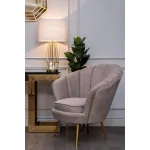 Лампа настольная металлическая золотая (белый абажур) 22-88243 от ImperiumLoft