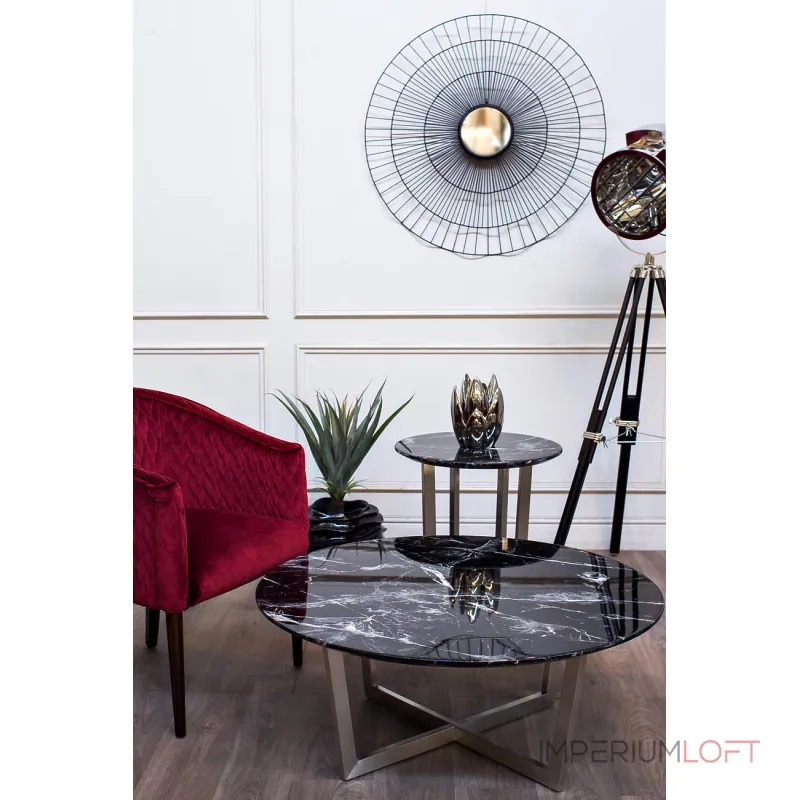 Стол журнальный черный (искусственный мрамор) 33FS-CT2029-BS от ImperiumLoft Стол журнальный черный (искусственный мрамор) 33FS-CT2029-BS от ImperiumLoft