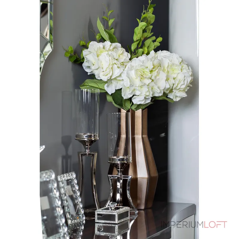 Подсвечник стеклянный на металлической ножке 2K153119 от ImperiumLoft