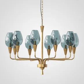 Подвесная дизайнерская люстра Viola 10 Синий