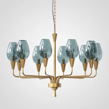 Подвесная дизайнерская люстра Viola 10 Синий Подвесная дизайнерская люстра Viola 10 Синий